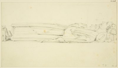 Efígie de William Canynges em St Mary Redcliffe (e a outra efígie no verso) (lápis e aguarela no papel) de John Carter