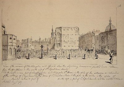 Vista dos restos da antiga prisão de Newgate de John Carter