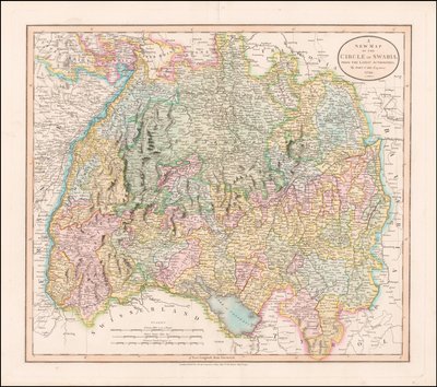 Mapa da Suábia de 1799, por John Cary de John Cary
