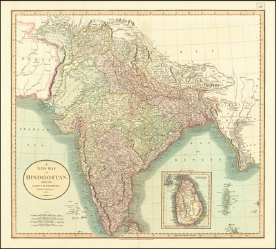 Mapa da Índia de 1806 por John Cary de John Cary