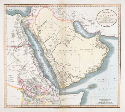 A New Map of Arabia, including Egypt, Abyssinia, the Red Sea amp; c. amp; c. from the latest Authorities. de John Cary