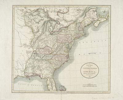 Um novo mapa dos Estados Unidos da América, das mais recentes autoridades, 1806 de John Cary