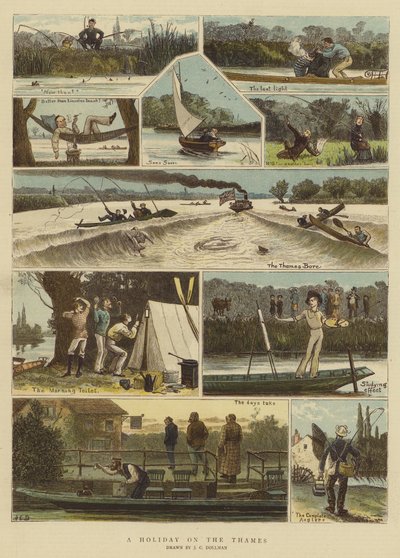 Um feriado no Tamisa (chromolitho) de John Charles (after) Dollman