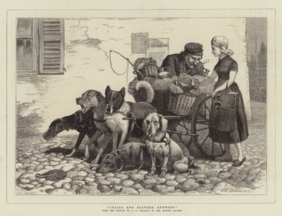 Cadeias e Escravatura, Antuérpia (gravura) de John Charles (after) Dollman