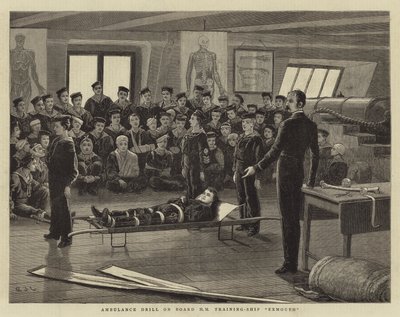 Broca de Ambulância a Bordo HM Training-Ship Exmouth de John Charles Dollman