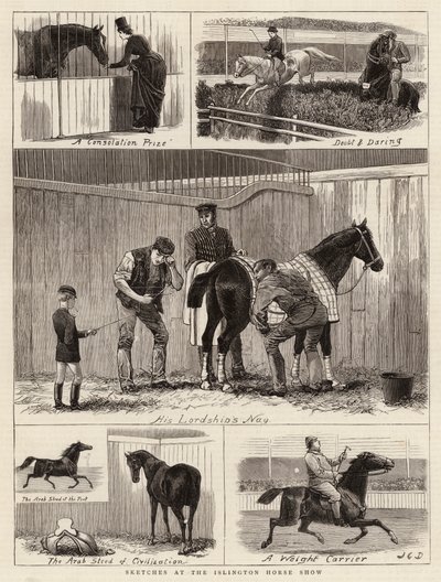 Esboços no Islington Horse Show de John Charles Dollman