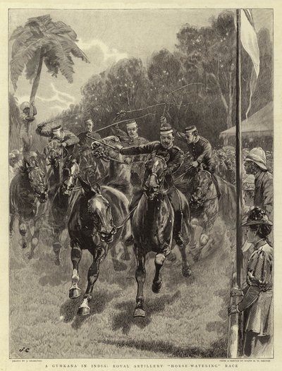 Uma gincana na Índia, corrida de rega de artilharia real de John Charlton