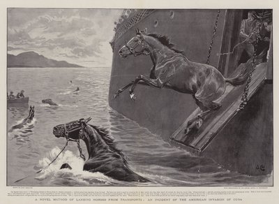Um novo método de desembarque de cavalos dos transportes, um incidente da invasão americana de Cuba de John Charlton
