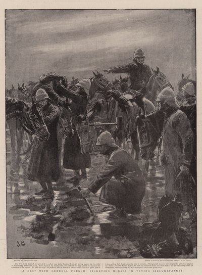 Um descanso com cavalos franceses em geral, em circunstâncias tentadoras de John Charlton