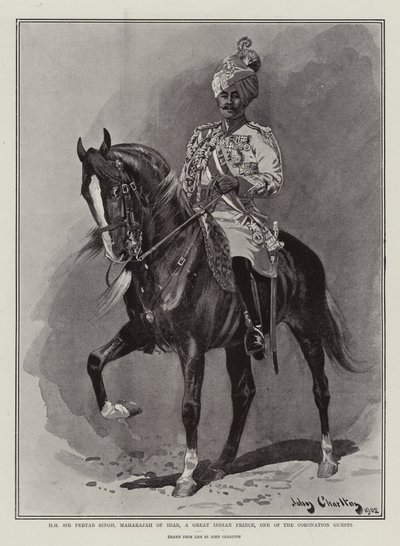 HH Sir Pertab Singh, marajá de Idar, um grande príncipe indiano, um dos convidados da coroação de John Charlton