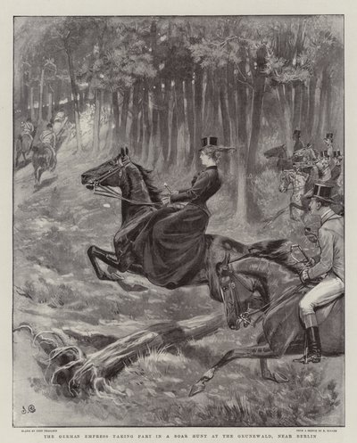 A imperatriz alemã participando de uma caça ao javali no Grunewald, perto de Berlim de John Charlton
