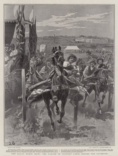 A mostra do cavalo de Malta, a parada de carrinhos do país antes do regulador de John Charlton
