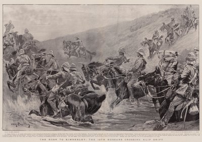 The Rush to Kimberley, o 10º Hussars cruzando a Klip Drift de John Charlton