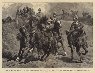 A guerra no Egito, Halt !, trazendo armas em posição em Tel-el-Kebir, 13 de setembro de John Charlton
