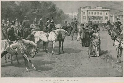 Esperando pela Princesa: um esboço em Rotton Row, Hyde Park, Londres de John Charlton