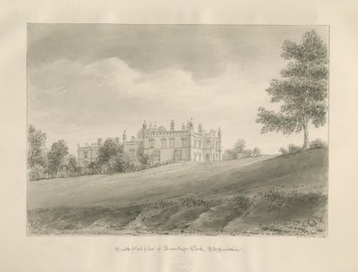 Parque Armitage: desenho sépia de John Chessell Buckler
