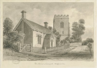 Draycott nos mouros - escola: desenho em sépia, 1841 de John Chessell Buckler