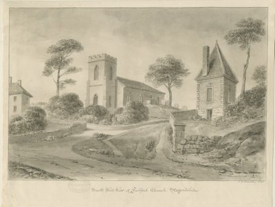 Igreja Fulford: desenho sépia de John Chessell Buckler