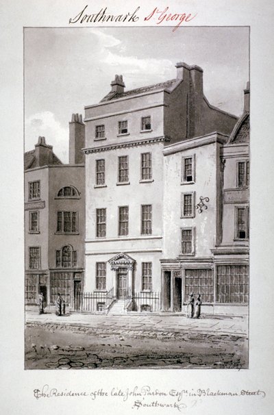 Casa em Blackman Street, Southwark, Londres, 1827. de John Chessell Buckler