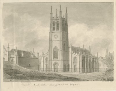 Igreja de Longport - S. Paulo: desenho sépia de John Chessell Buckler