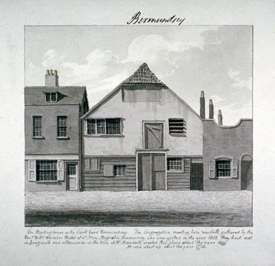 Casa de reuniões de Santa Maria Madalena no Court Yard, Bermondsey Square, Londres, c1828 de John Chessell Buckler