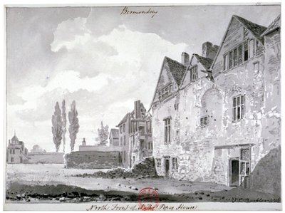 Frente norte da Bermondsey House, Londres, 1816 de John Chessell Buckler