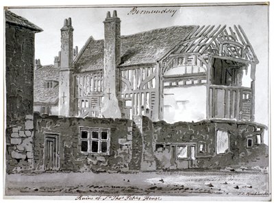 Restos da casa de Thomas Pope, Mill Lane, Bermondsey, Londres, 1808 de John Chessell Buckler