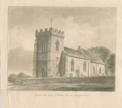 Igreja Stowe: desenho de lavagem sépia de John Chessell Buckler