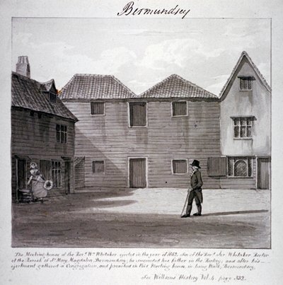 Casa de reunião do reverendo Whitaker, Long Walk, Bermondsey, Londres, c1828 de John Chessell Buckler