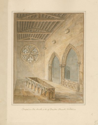 Wiltshire - Igreja de Boyton - Capela, 1812 de John Chessell Buckler