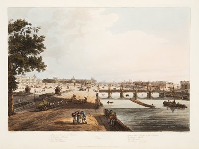 Praça e Ponte do Concorde; The Garde Meuble; The Thuilleries; The Bridge Reunion, ilustração de 