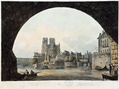 Paris: Notre Dame - em "Paris como vista por J.C. Tapetes", Ed. Miller, Londres de John Claude Nattes
