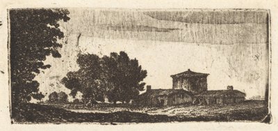 Trees with a Low Building de John Clerk, of Eldin