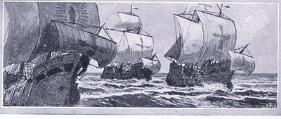 A última viagem de Henry Hudson-1610. Lido à deriva por uma tripulação amotinada, Newnes Pictorial Knowledge publicada por Newnes, c.1950s de John Collier