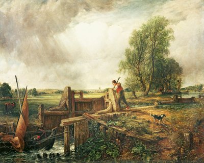 Um barco passando um bloqueio de John Constable