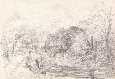 Uma ponte perto de Salisbury Court, Talvez Milford Bridge de John Constable