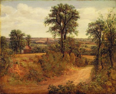 A Lane perto de Dedham, c.1802 (óleo sobre tela) de John Constable