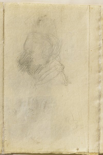 A cabeça de um homem no perfil de John Constable