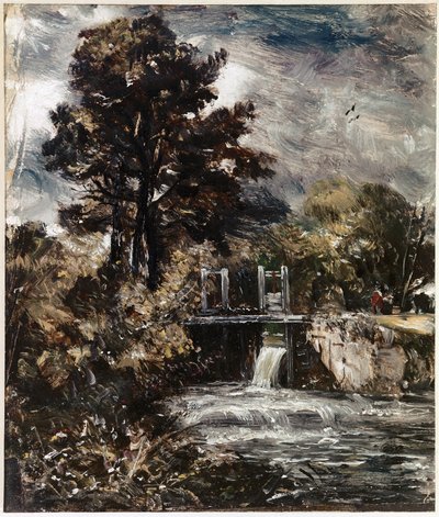 Uma Eclusa, talvez sobre o Stour (óleo sobre tela de John Constable