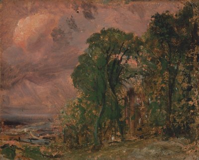 Uma vista em Hampstead com tempestade, ca. 1830. de John Constable