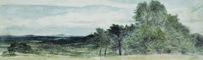 Uma vista em Hursley, Hampshire, 1804 (giz preto e aquarela) de John Constable