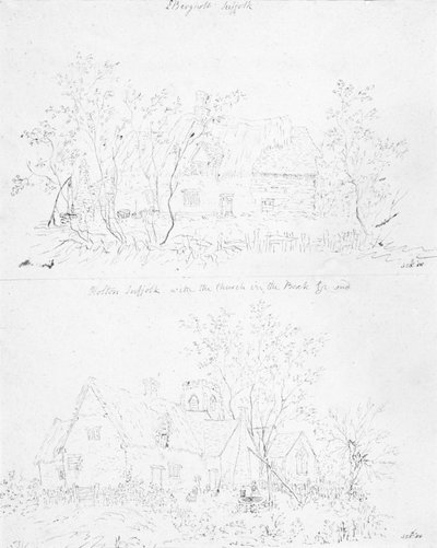 Uma casa de campo arruinada em Capel, Suffolk de John Constable