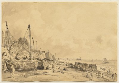 Praia de Brighton, olhando para o leste, 1824 de John Constable