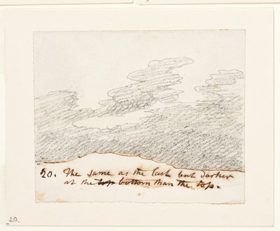 Estudo de nuvens (segundo "Engravings of Skies" de Alexander Cozens), c.1822-23 (grafite sobre papel) de John Constable
