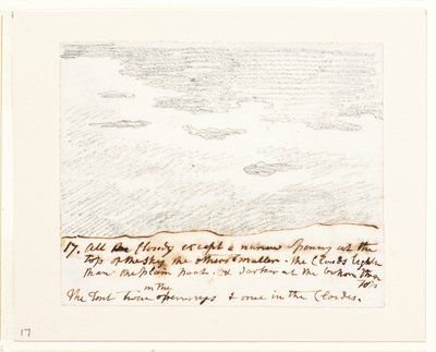 Estudo de nuvens (segundo "Engravings of Skies" de Alexander Cozens), c.1822-23 (grafite sobre papel) de John Constable