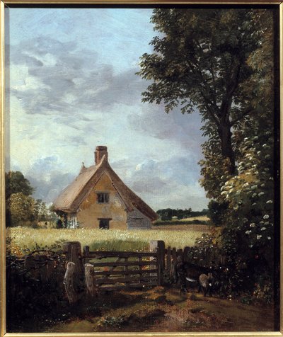 Casa de campo em um campo de trigo. Pintura de John Constable (1776-1837) de John Constable