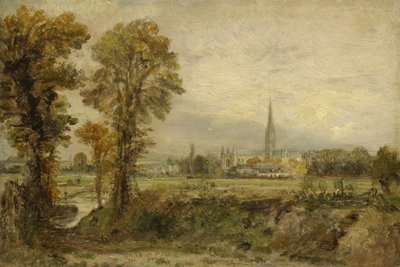 Vista distante da Catedral de Salisbury, 1821 de John Constable