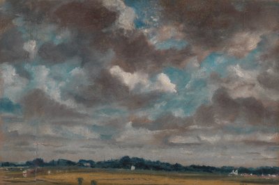 Paisagem extensiva com nuvens cinzentas, ca. 1821. de John Constable