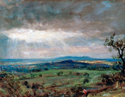 Hampstead Heath com grade na distância, c1821 de John Constable