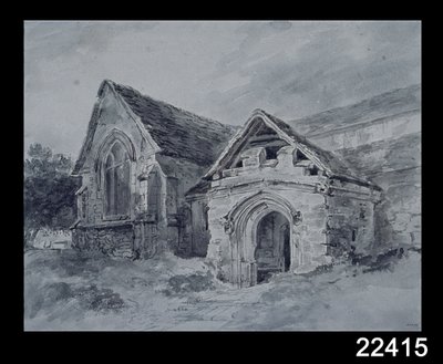 Pórtico e transepto de uma igreja, c.1850-11 de John Constable